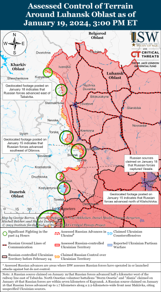 ВСУ продвинулись на линии Купянск-Сватово: карты боев ISW
ВСУ продвинулись на линии Купянск-Сватово: карты боев ISW