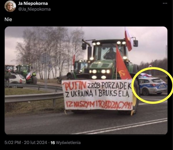На акции польских фермеров был замечен плакат в поддержку РФ. Власть уже отреагировала
На акции польских фермеров был замечен плакат в поддержку РФ. Власть уже отреагировала