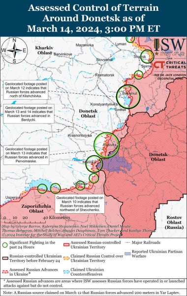 Россияне активизируются на востоке, позиционные бои идут на большинстве направлений: карты ISW
Россияне активизируются на востоке, позиционные бои идут на большинстве направлений: карты ISW