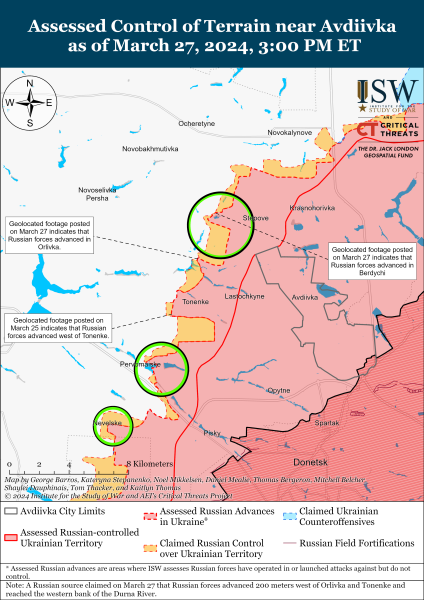 Россияне пытаются продвигаться к Часовому Яру: карты ISW
Россияне пытаются продвигаться к Часовому Яру: карты ISW