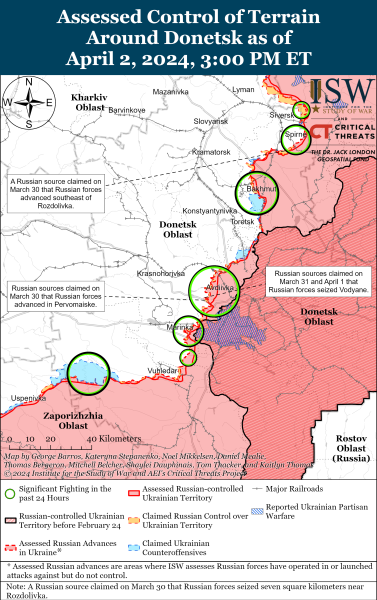Россияне атакуют по нескольким направлениям: карты ISW
Россияне атакуют по нескольким направлениям: карты ISW