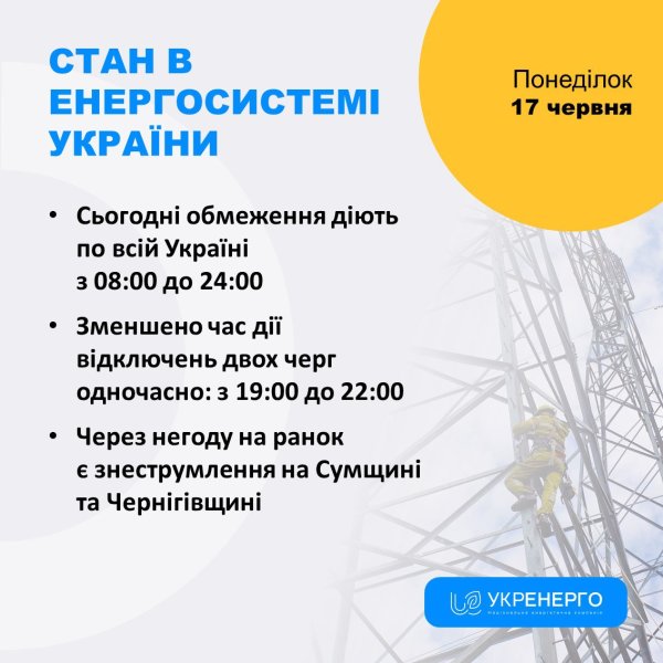 "Укрэнерго" сократило время отключений света до вечера
"Укрэнерго" сократило время отключений света до вечера