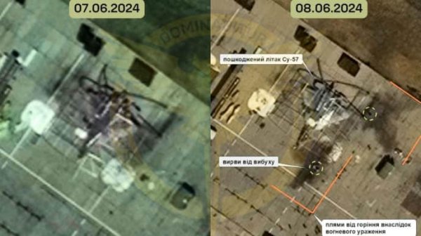 ГУР подтверждает: в РФ были повреждены одновременно два Су-57 ГУР подтверждает: в РФ были повреждены одновременно два Су-57