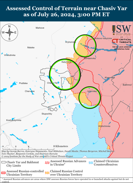 
Россияне, вероятно, захватили два села в Донецкой области: карты ISW 
