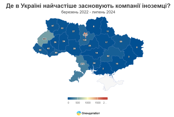 Іноземці з 101 країни відкрили бізнеси в Україні під час повномасштабної війни - Опендатабот Іноземці з 101 країни відкрили бізнеси в Україні під час повномасштабної війни - Опендатабот