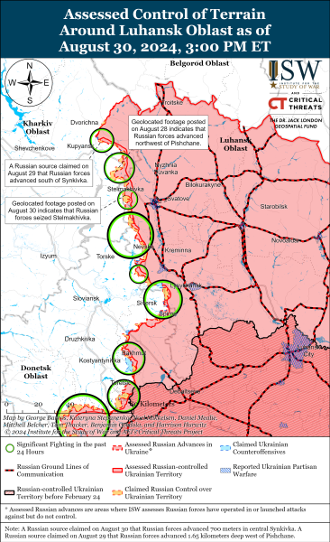 Россияне продвинулись на Купянском, Покровском и Донецком направлениях: карты ISW
Россияне продвинулись на Купянском, Покровском и Донецком направлениях: карты ISW