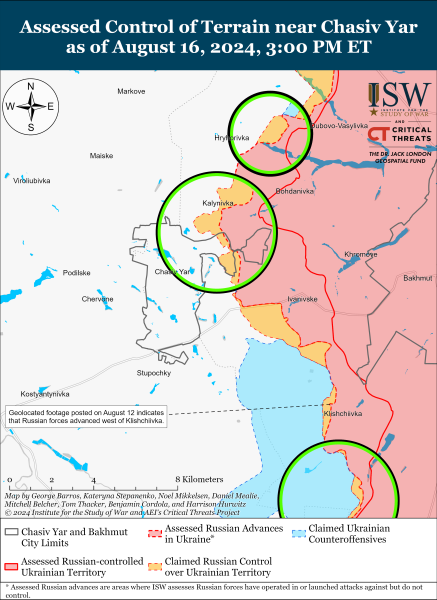 Оккупанты продвинулись под Часовым Яром, Торецком и Покровском: карты ISW
Оккупанты продвинулись под Часовым Яром, Торецком и Покровском: карты ISW
