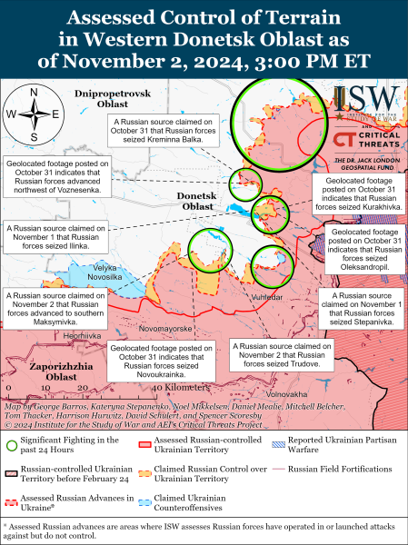 
В Украине россияне продвинулись только на одном направлении: карты ISW 