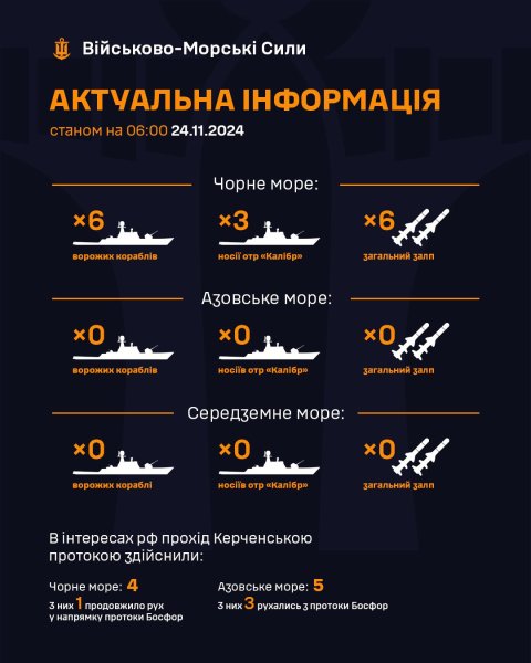 Росія вивела у Чорне море 3 ракетоносії
Росія вивела у Чорне море 3 ракетоносії