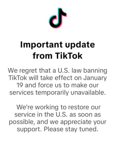 TikTok прекратил работу в США до начала действия запрета TikTok прекратил работу в США до начала действия запрета
