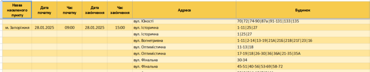 Чи діють графіки відключення світла у Запоріжжі та області 28 січня