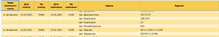 Планові відключення електроенергії у Запоріжжі 22 січня: як мешканцям адаптуватися до нових умов