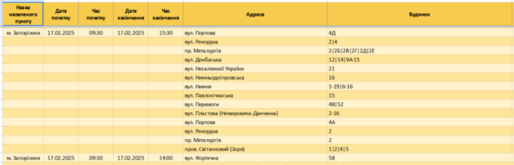 Чи діють графіки відключення світла у Запоріжжі та області 17 лютого