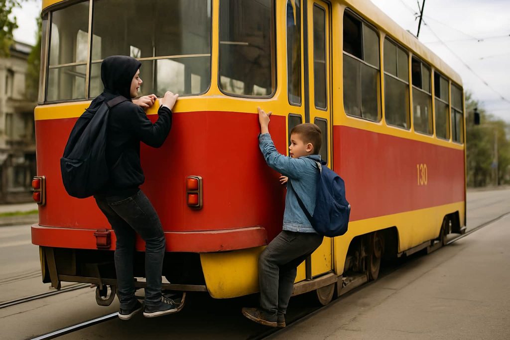 Що таке зачепінг і чому це небезпечно для дітей? Що таке зачепінг? Діти в Запоріжжі займаються зачепінгом, чіпляючись за трамваї, що може призвести до серйозних травм або смерті.