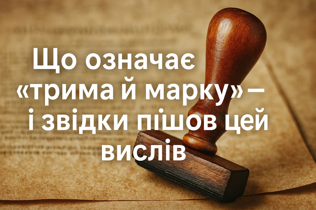 Фразеологізм «тримай марку»: пояснення і приклади Фразеологізм «тримай марку»: пояснення і приклади