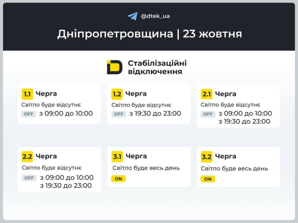 Графіки відключень світла на 23 жовтня змінилися: у кого і коли буде темно