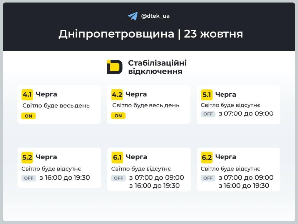 Графіки відключень світла на 23 жовтня змінилися: у кого і коли буде темно
