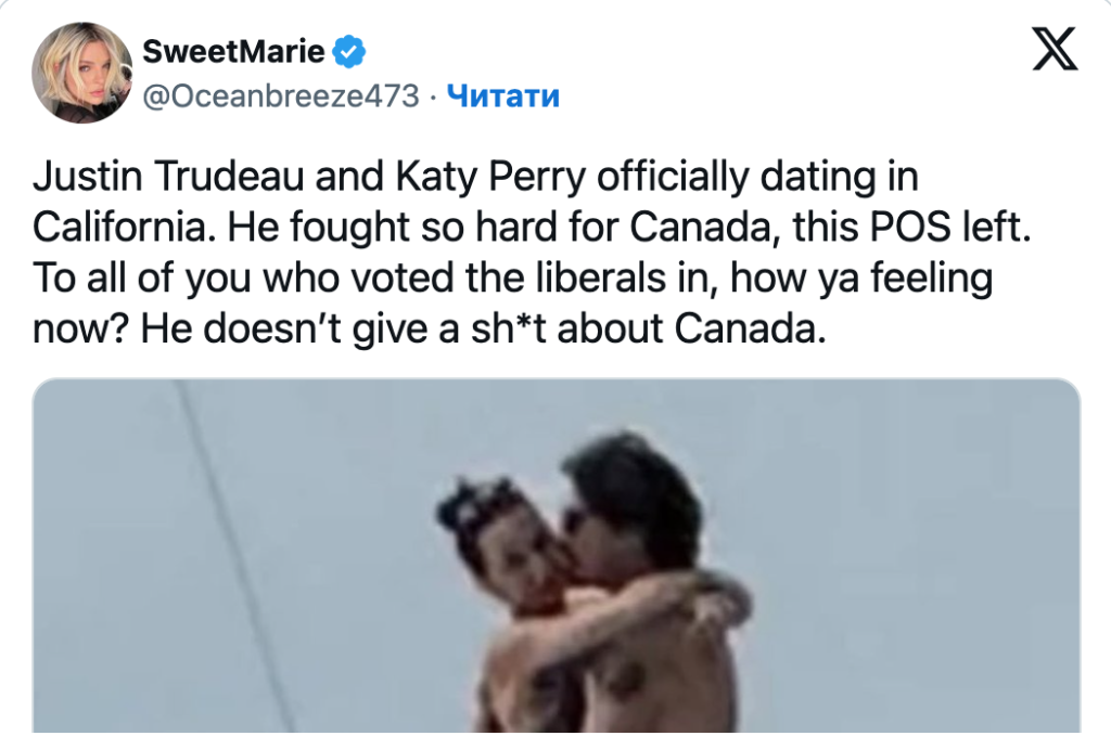 Zdjęcie Justina Trudeau i Katy Perry na jachcie wywołało falę reakcji w mediach społecznościowych. Kanadyjczycy krytykują byłego premiera za jego zachowanie po rezygnacji.