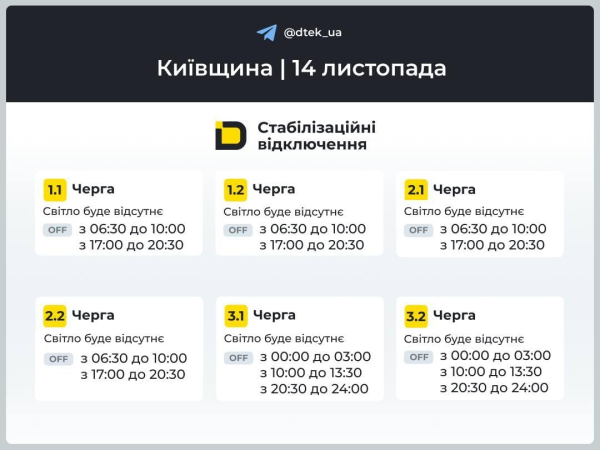 У пʼятницю українцям продовжать вимикати світло: хто сидітиме у темряві