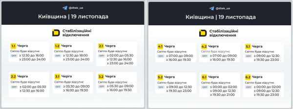 ДТЕК терміново змінив графіки відключень на сьогодні: скільки не буде світла 19 листопада