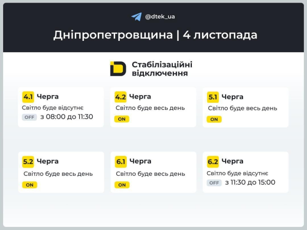 В Україні змінили графіки відключення світла: коли не буде електроенергії 4 листопада