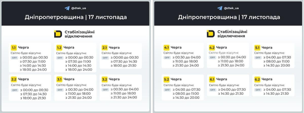 Відключення світла у понеділок: енергетики показали свіжі графіки