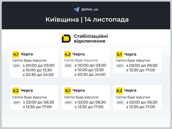 У пʼятницю українцям продовжать вимикати світло: хто сидітиме у темряві