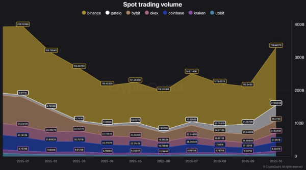 Объем спотовой торговли биткоином на Binance в октябре достиг $174 миллиарда: что нового на крипторынке