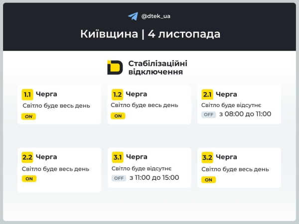 В Україні змінили графіки відключення світла: коли не буде електроенергії 4 листопада