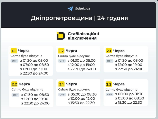 ДТЕК переписав графіки відключень для деяких регіонів: в кого буде менше годин зі світлом
