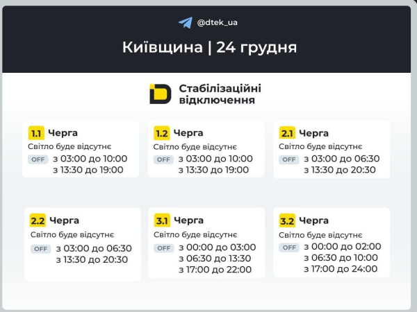 ДТЕК переписав графіки відключень для деяких регіонів: в кого буде менше годин зі світлом