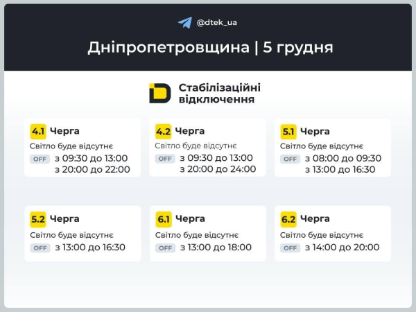 В Україні у п’ятницю вимикатимуть світло: хто сидітиме у темряві