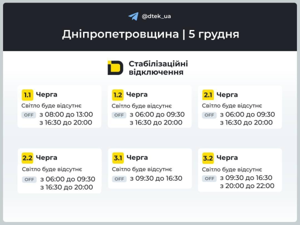 В Україні у п’ятницю вимикатимуть світло: хто сидітиме у темряві