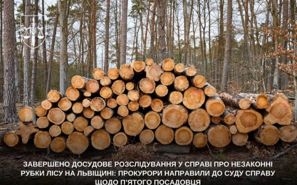 На Львівщині завершили розслідування у справі про незаконну вирубку майже 3 тисяч дерев