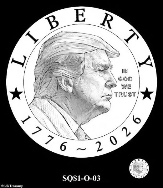Стало известно, какой дизайн будет иметь монета Трампа стоимостью 1 доллар (фото)