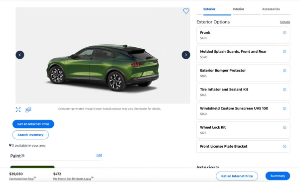 Ford добавляет плату за багажник в Ford Mustang Mach‑E 2026