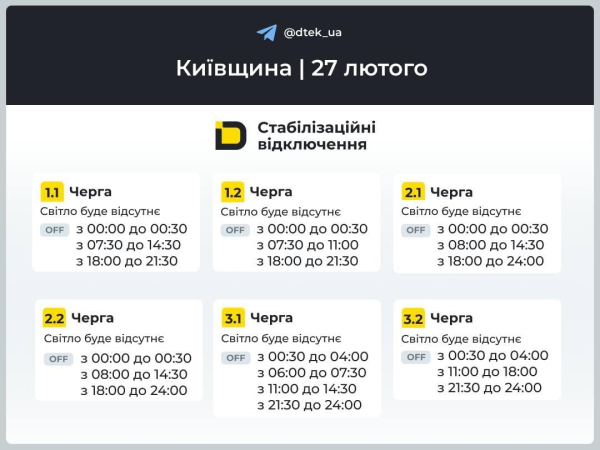 В Україні у п'ятницю будуть відключати світло: кому доведеться сидіти у темряві