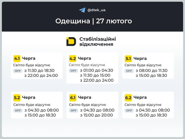 В Україні у п'ятницю будуть відключати світло: кому доведеться сидіти у темряві