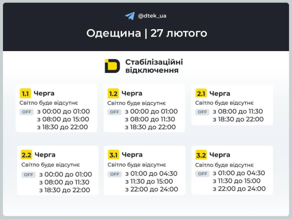 В Україні у п'ятницю будуть відключати світло: кому доведеться сидіти у темряві