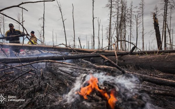 Рятувальники продовжують ліквідовувати пожежу в Зоні відчуження через атаку ворожого БпЛА