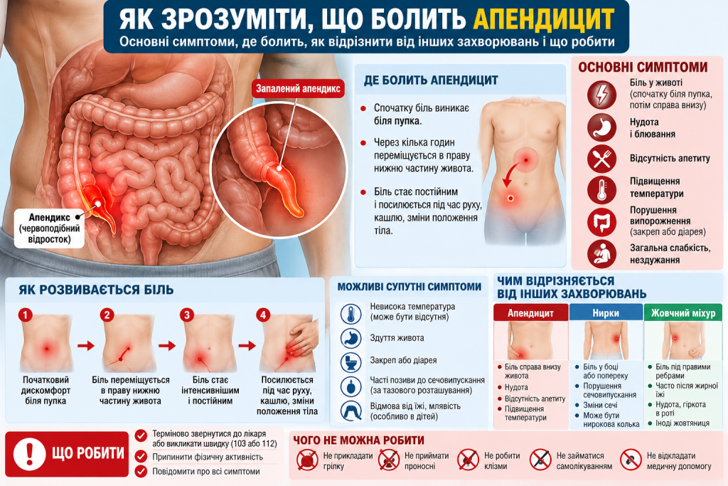 Як зрозуміти, що болить апендицит: перші ознаки та симптоми