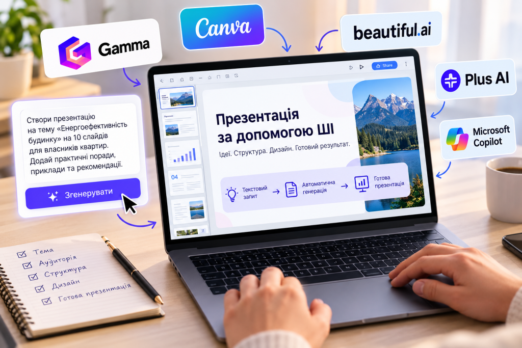 Як зробити презентацію за допомогою ШІ: 5 робочих сервісів