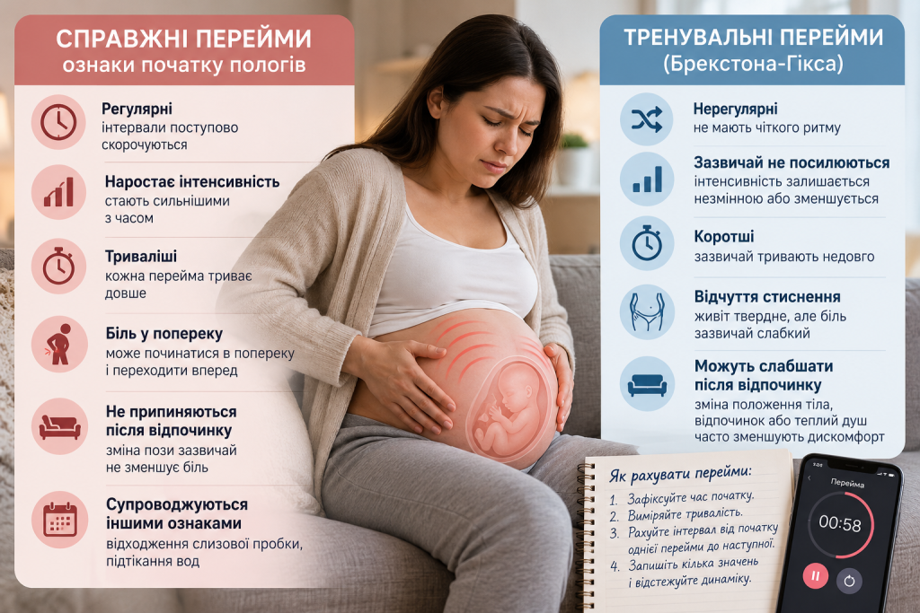 Як зрозуміти, що почалися перейми: справжні vs тренувальні