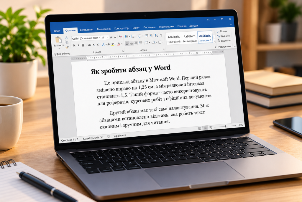 Як зробити абзац у Word: відступи, інтервали, табуляція