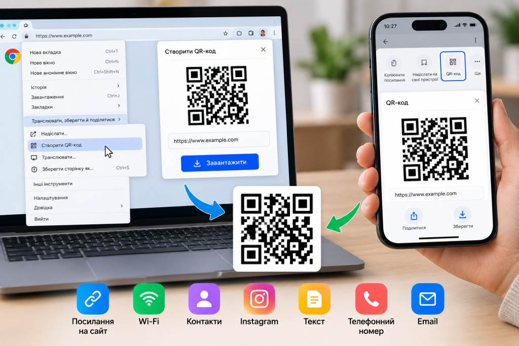 Як зробити куар код на телефоні і ПК: інструкція