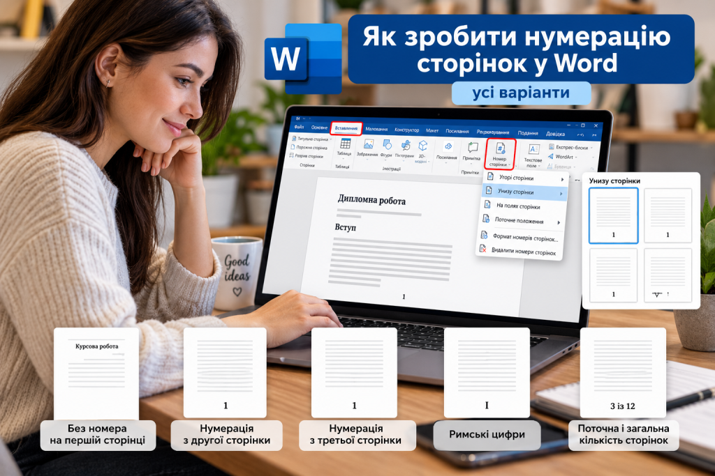 Як зробити нумерацію сторінок у Word: всі варіанти