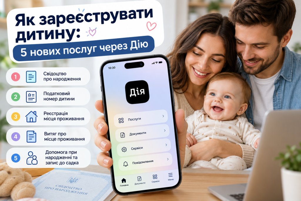 Як зареєструвати дитину: 5 нових послуг через Дію