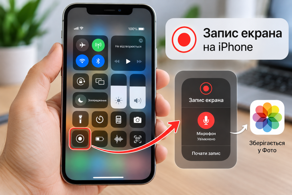 Як зробити запис екрана на iPhone: налаштування і збереження