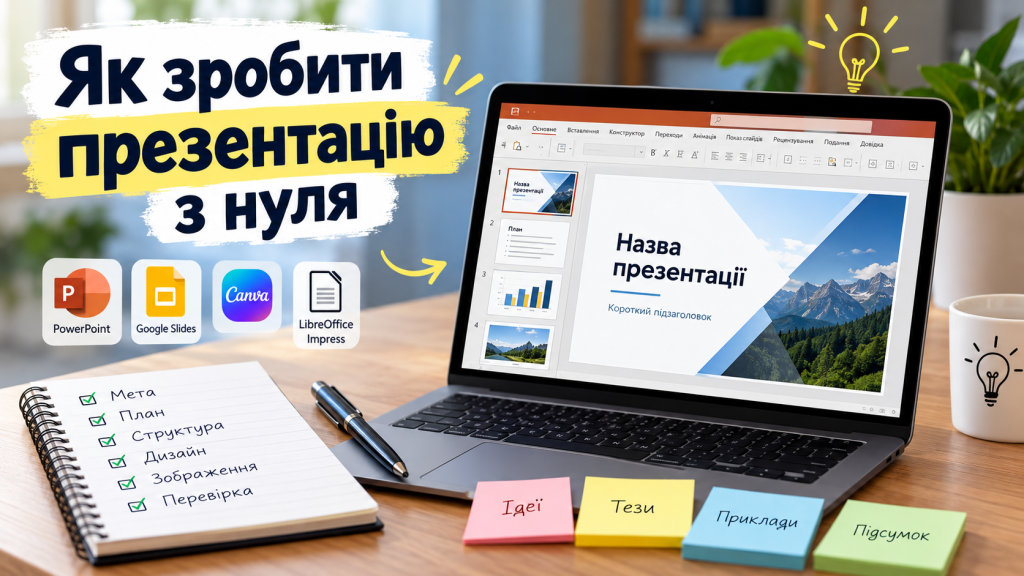 Як зробити презентацію з нуля: структура, дизайн, поради