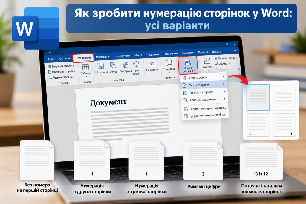 Як зробити нумерацію сторінок у Word: всі варіанти